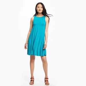 Old Navy Turquoise Blue Bow Tie Back Swing Tank Sleeveless Dress X-Small XS